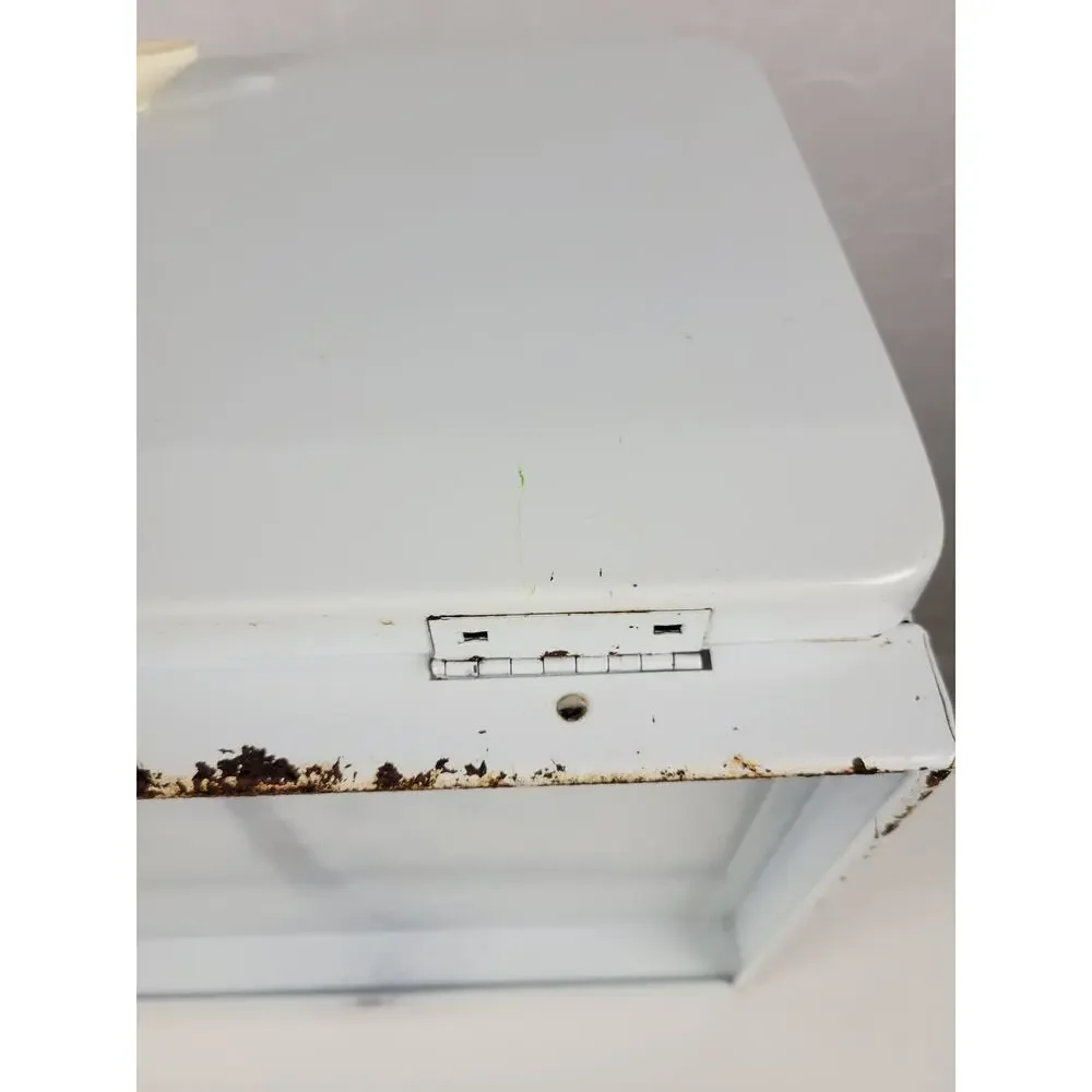 Vintage KCO Canada Bread Box White MCM Metal Retro Kitchen Storage Countertop